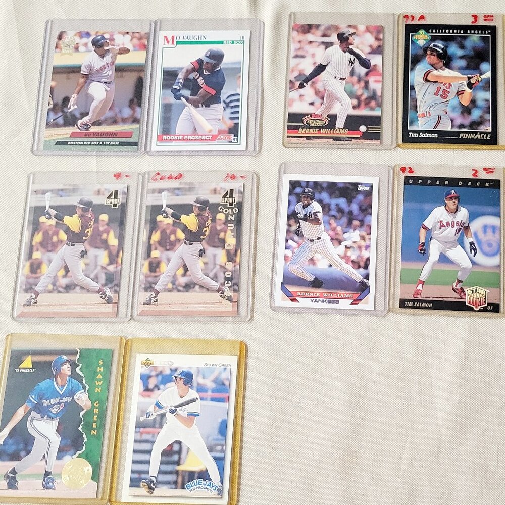 10 basketball cards of 5 players